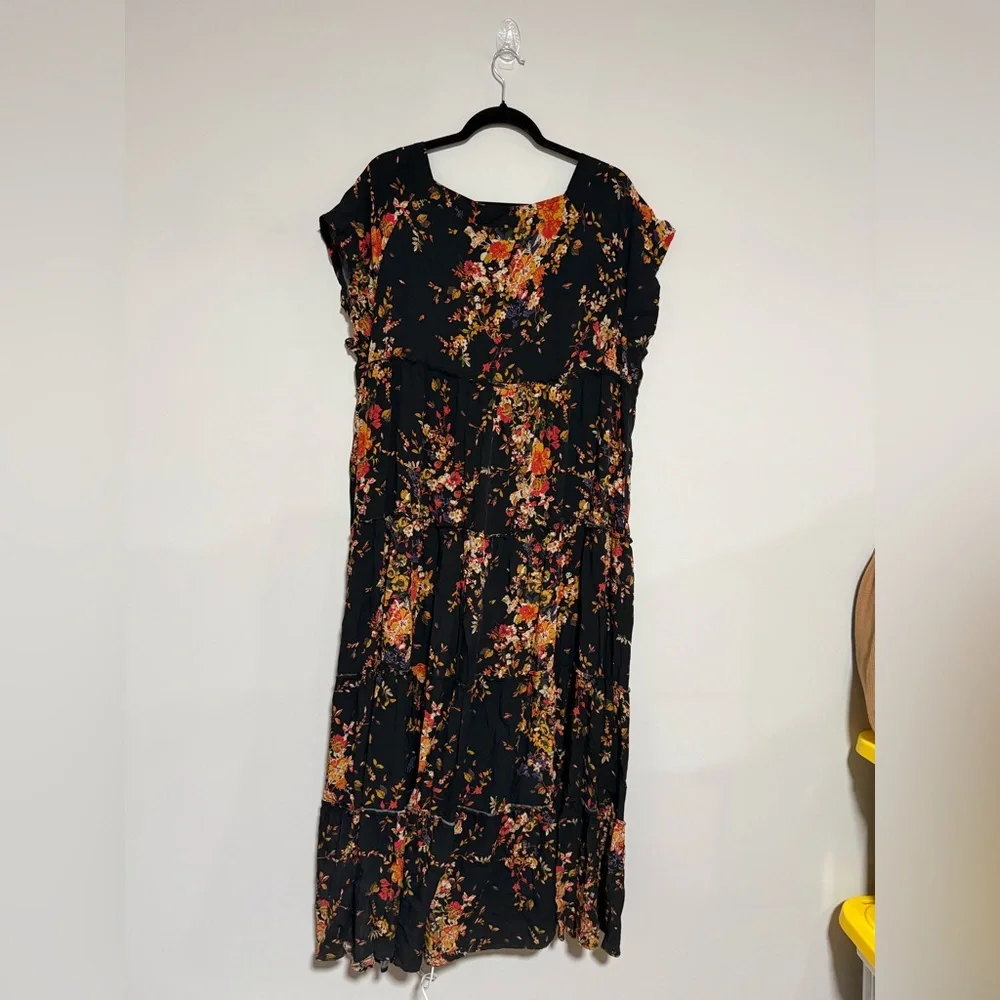 Natural Life Berkley Multicolor Floral Tiered Maxi Dress Size XL Boho Prairie - Picture 3 of 7